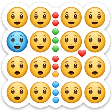 Faça 6 emojis com várias expressões como se estivesse explicando algo  sticker