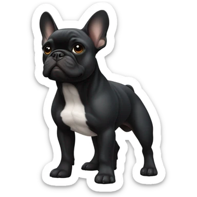 Black French bulldog  sticker