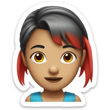 girl with red ponytail and bangs sticker
