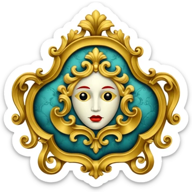 Trauma baroque but no faces or anything related to picturing a human. abstract and surreal.  sticker