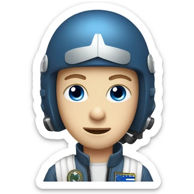 white kid with blue eyes  fighter pilot helmet sticker