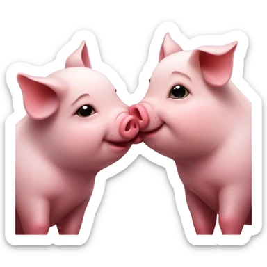 Cute kissing pigs goodnight sticker