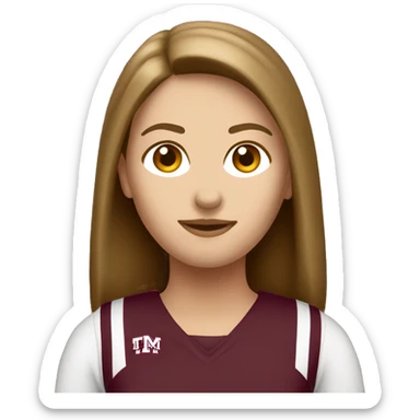 Caucasian female Texas a&m university fan sticker