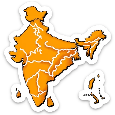 India map with saffron colour ( akhand Bharat ) sticker