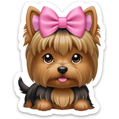Yorkie with bow sticker