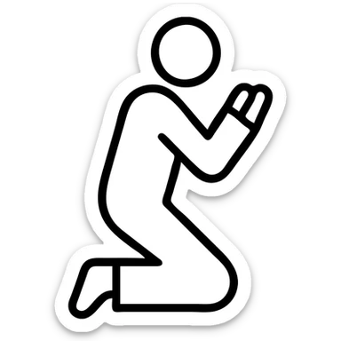 simple outlined icon of a man praying sticker