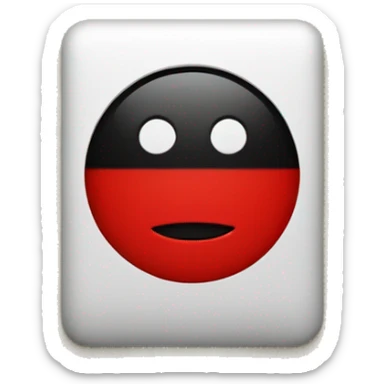 Rectangle with black on top half, red on bottom half and a yellow circle in the middle  sticker