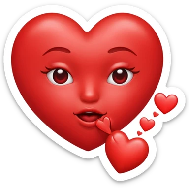 Heart blowing kisses sticker