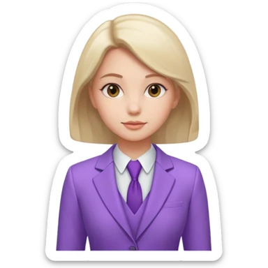 lavender-purple girl's Suit, smooth rounded neckline, simple design, glossy surface, plain background. Negative: Girls, only suit. sticker