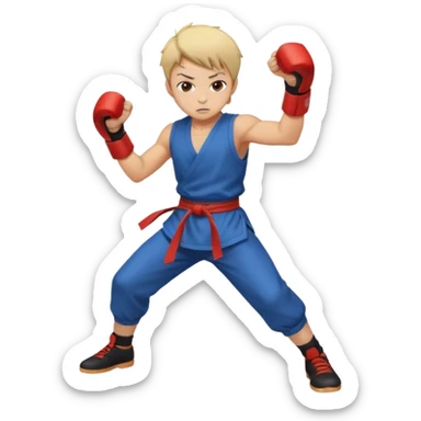 1 vs 100 fight anime Style boy sticker