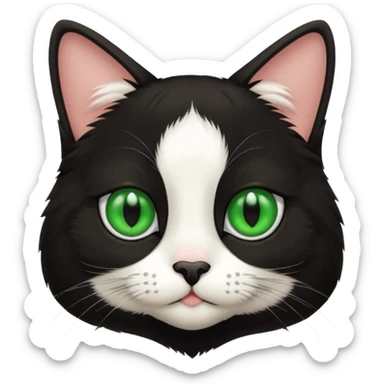 Tuxedo cat with one green eye and one brown eye  sticker