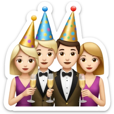 strong team of 3 partying together sticker