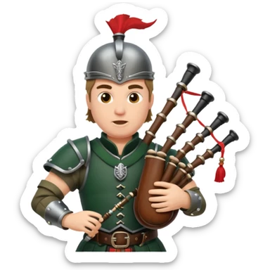 Warrior playing bagpipes chugging whiskey sticker