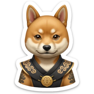 dog japan ancient samurai with tatooed sticker
