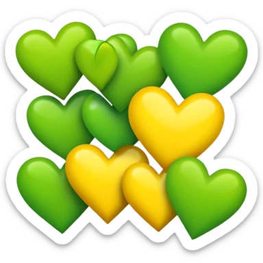 Packers, green and yellow hearts sticker