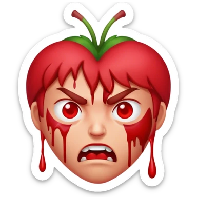 Angry rage bleeding heart sticker