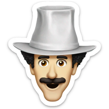 borat wearing a cheese hat sticker