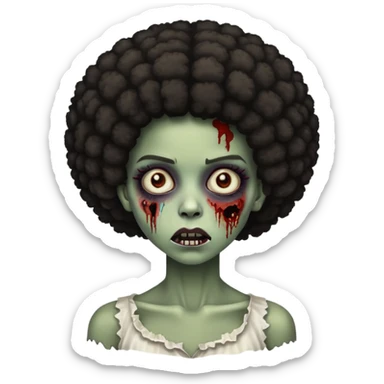 girl zombie with afro  sticker