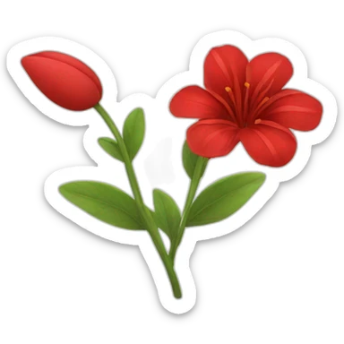 red flower sticker