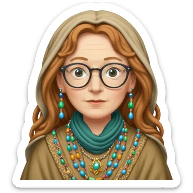 Professor Sybill Trelawney wearing glasses sticker