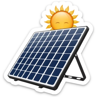 sleek solar panel with white lines, reflecting the sun sticker