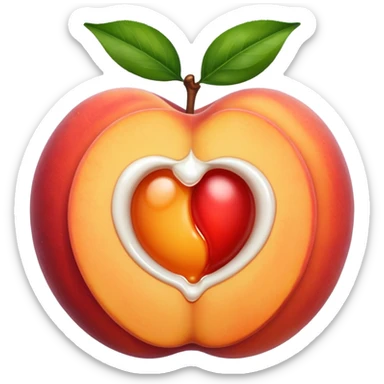 Peach with opening dripping white inside the middle to the end sticker