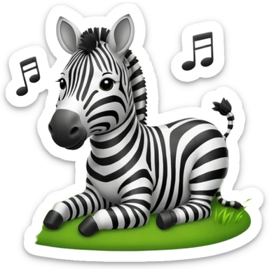 A zebra listening to music sticker
