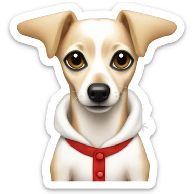 all white tan Chiweenie Christmas pajamas  sticker