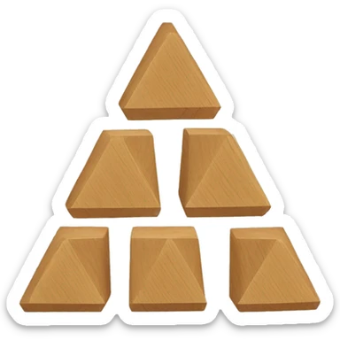 simple 3 wooden blocks that form a triangle once stacked on top of each other sticker