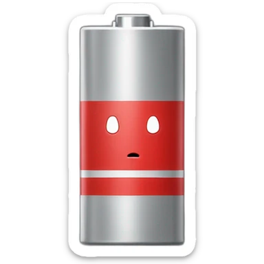 AA battery red color with a sad face sticker