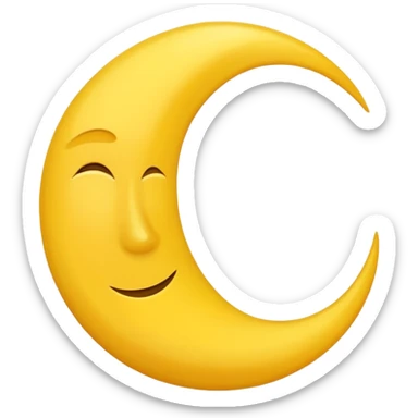 yellow half moon sticker