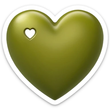 green olive heart sticker