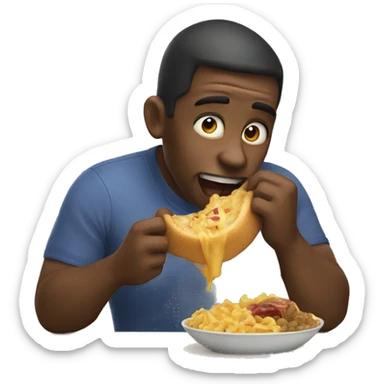 taking a bite of food sticker