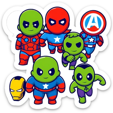 Avengers superhero team sticker