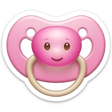 baby pacifier with pink gradient and beige colors sticker