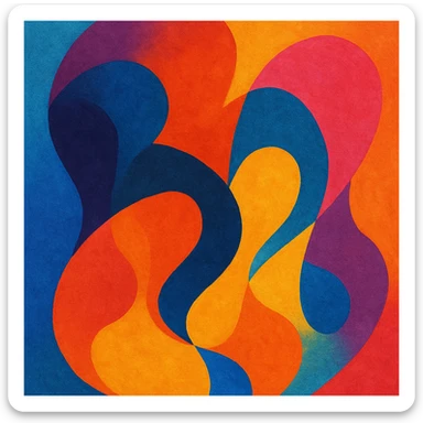 abstract colorful shape, vibrant and artistic, general style sticker