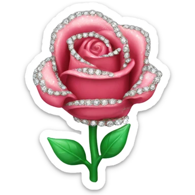 plastic rosebud covered in diamonds sticker
