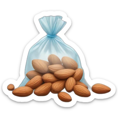 Plastic Bag of almonds sticker
