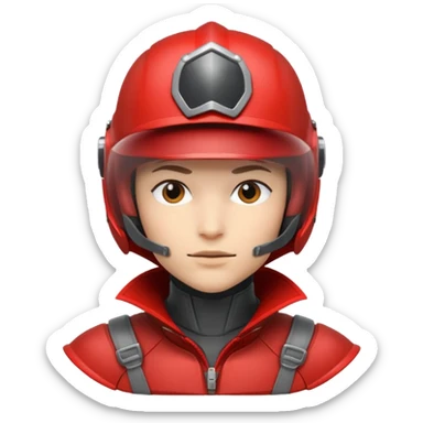 redhood with helmet and visor sticker