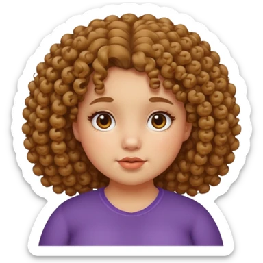 Fat curly head girl sticker