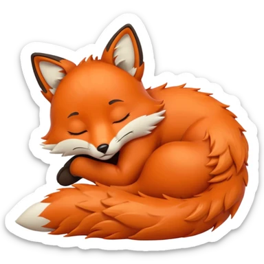 a sleeping fox  emoji sticker