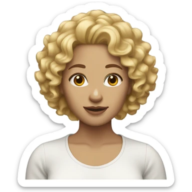 Medium blonde curly haired woman  sticker