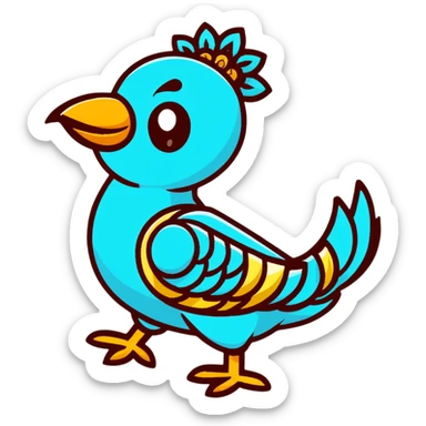 Chimu goldwork jewelry with bird motif sticker