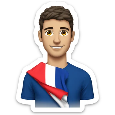jordan bardella avec un drapeau de la france sticker