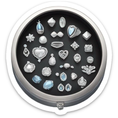 silver jewels in a jewelry box sticker