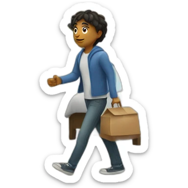 person leaving house early in the morning sticker