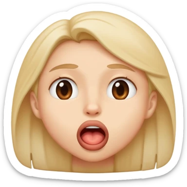 Cara de enamorado mordiendose el labio de abajo a la mitad sticker