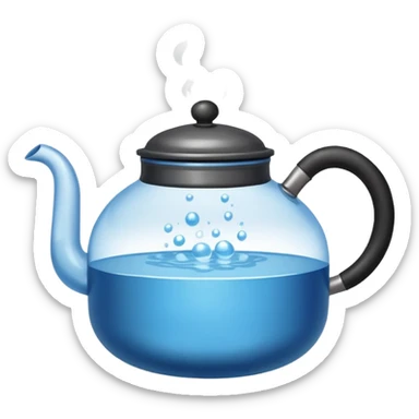 a small pot or kettle filled with water placed on fire, the water is boiling intensely with visible steam and bubbles rising, bright lighting, clean white background



 sticker