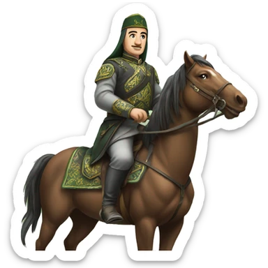 Salavat Yulayev Bashkir on horseback  sticker