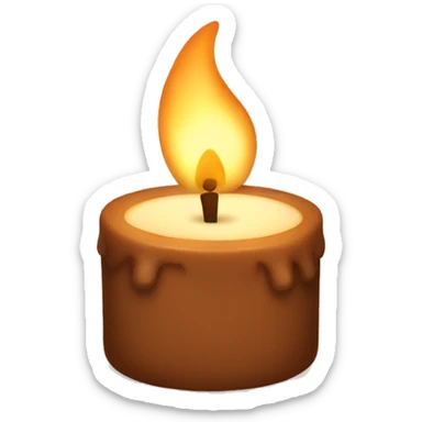 Brown cozy candle sticker